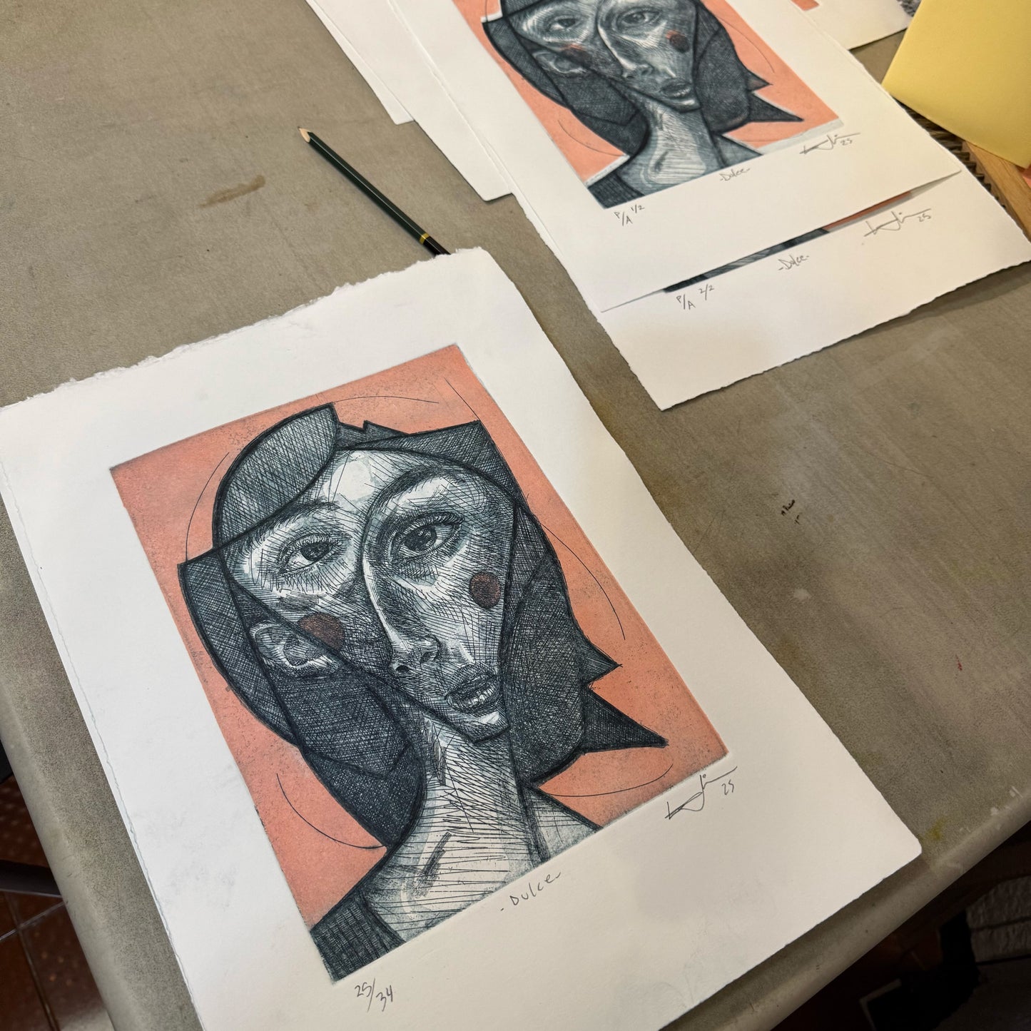 Dulce – Grabado en aguafuerte, aguatinta y xilografía