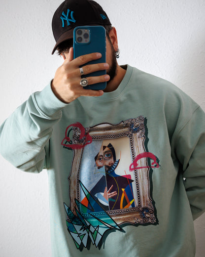 " Caballero de la mano en el pecho "sweatshirt.