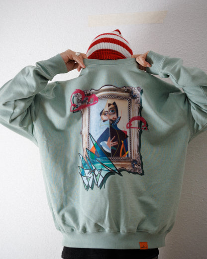 " Caballero de la mano en el pecho "sweatshirt.